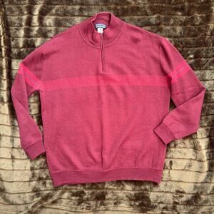 Patagonia Men's L Burgundy Quarter Zip 100% Wool Smooth Knit Sweater NICE!